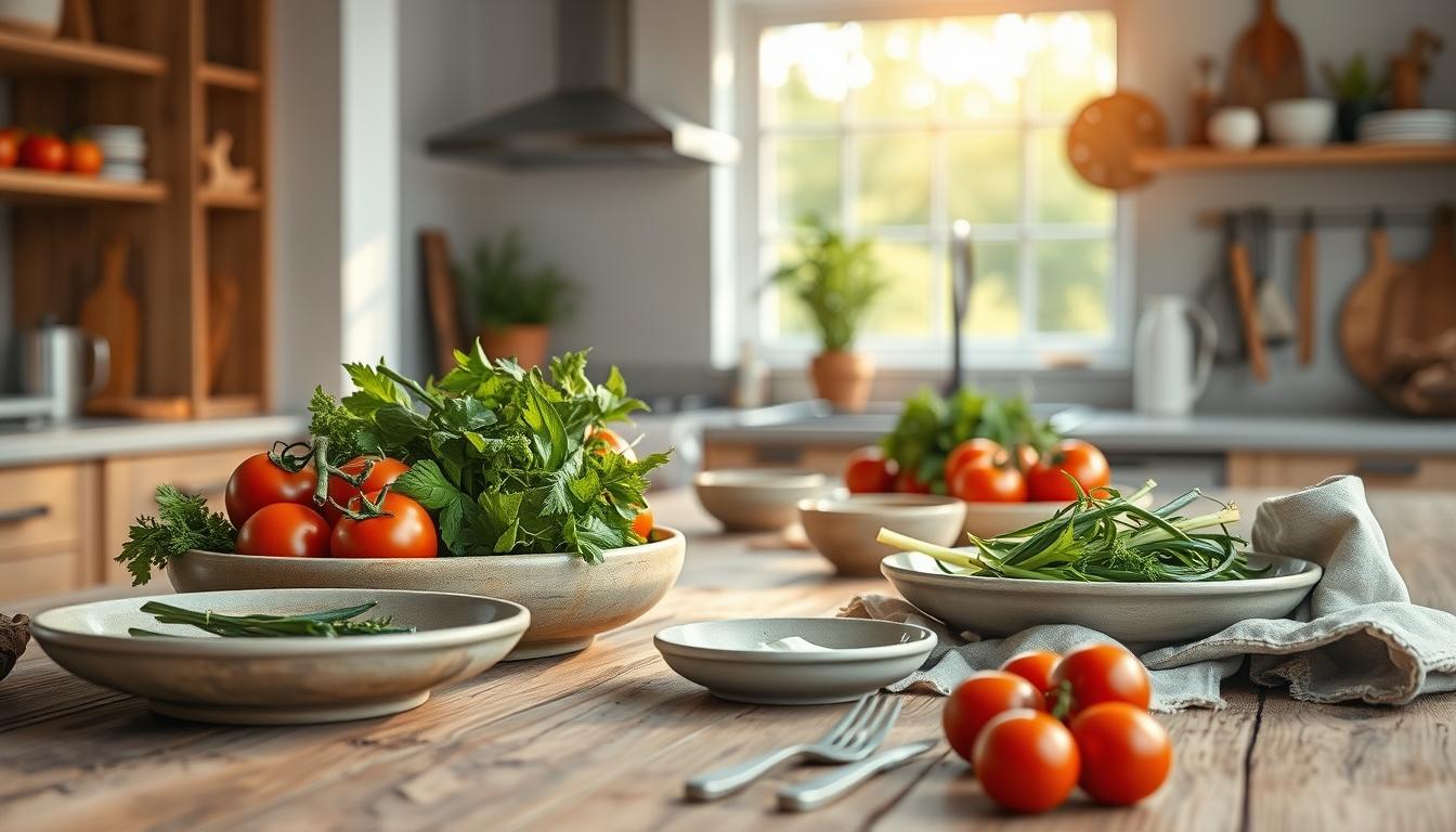 Measured baking ingredients prepared on a counter